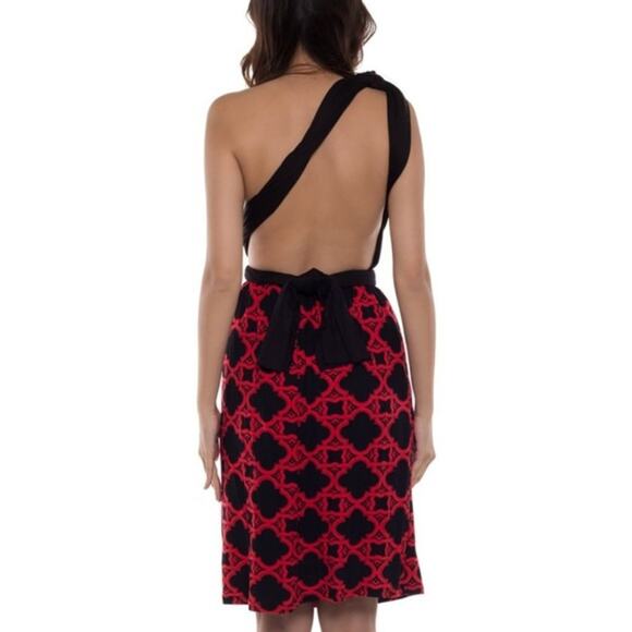 Transformer Black Dress Infinity Multi Way Casual Women's Midi Plaid Red NWT - Picture 4 of 6